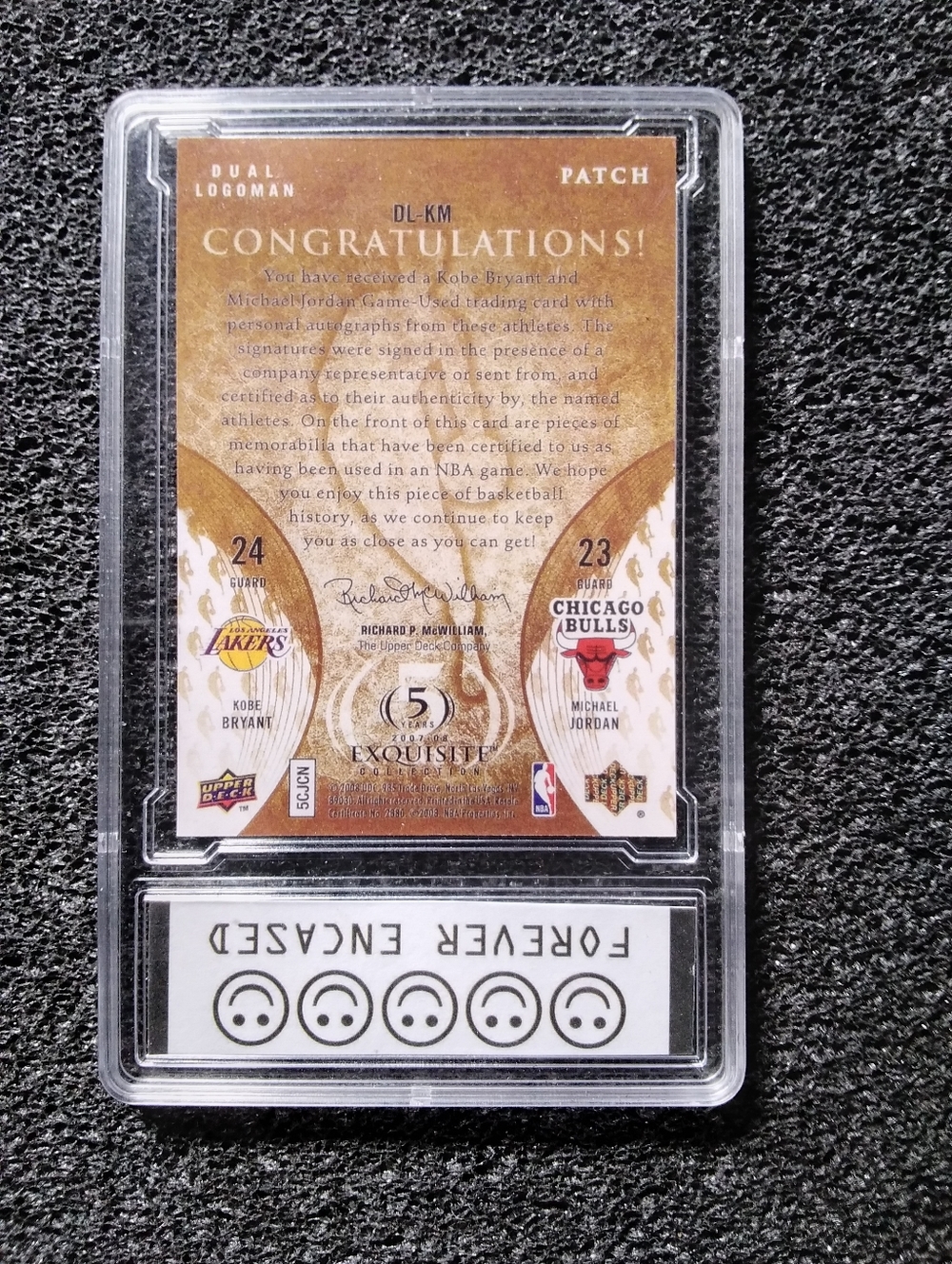 Kobe Bryant & Michael Jordan Logoman Cracked Ice Dual Autograph Basketball Card. - Picture 2 of 2
